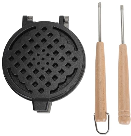 Piastra Antiaderente per Waffle Padella Antiaderente su Doppio Lato con Manico Rimovibile, Piastra per Colazione per Waffle Tostapane Versatile Ed Efficiente 36 X 14 Cm
