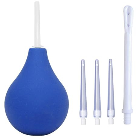 Enema Bulb Rektal Spruta Ren Silikon Douche Cleanse Kit för förstoppning, Kolon Rengöra med 5 Avtagbara Smala Munstycken För Män Kvinnor (220ml)