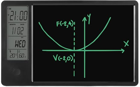 Elektronisk Kalender, Digital Skrivbordskalender med 9,5 Tums LCD-skrivplatta och Penna, Digital Klocka med Tid/datum/vecka/temperatur/alarmvisning, för Hemmakontor (Svart)
