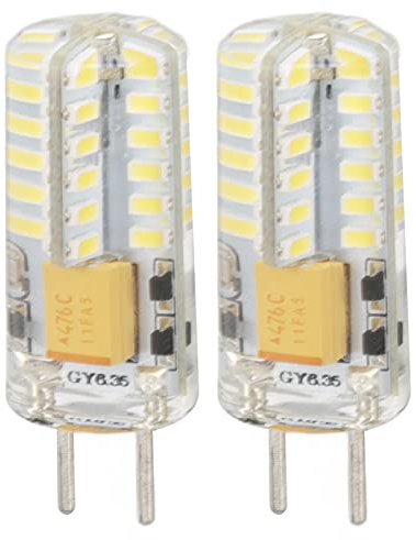 RIZGHWOY 48 LEDs GY6.35 Glühbirnen G6.35 BI-Pin-Basis 3W 12 V 6000K Kühle Weiße Weiße 100-W-Halogen-Äquivalent mit 360-Grad-Wärmeabteilung für Kronleuchter Deckenleuchten Tischlampen