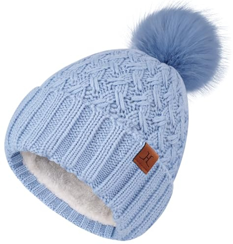 Bequemer Laden Mujer Gorro Termico Pompon Gorro Nieve con Forro Caliente
