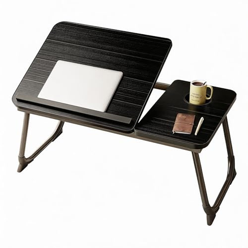 Laptop Desk for Bed, Laptops Tray Desk with 7 Different Angles, Foldable Laptop Bed Table with Storage Drawer and Cup Holder