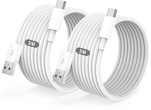 Cavo USB Type-C,Per Originale Cavetto USB A a USB C Cellulare Ricarica Rapida 2Pezzi 3M+3M,Per iPhone 17/16/15/Pro/Plus/Pro Max/Air,Per Samsung Galaxy S24/S23+/Ultra/S22/A53/A54/iPad Pro/Air/cavi