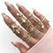 Wedity Boho Crystal Knuckle Flower Ring Set Stapelbarer Fingergelenkring aus Gold für Frauen und Mädchen (17 Stück)