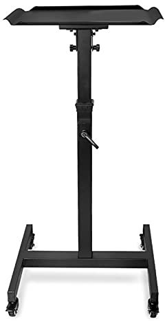 HIHELO Trépied pour Projecteur Panier de roulement à Montage du projecteur avec Plateau ventilé Hauteur de projecteur réglable Présentation Chariot Hold jusqu'à 66Lbs Black Support DJ