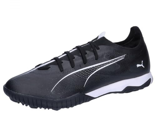 PUMA Unisex Ultra 5 Match TT Soccer Shoe, Black White, 40 EU