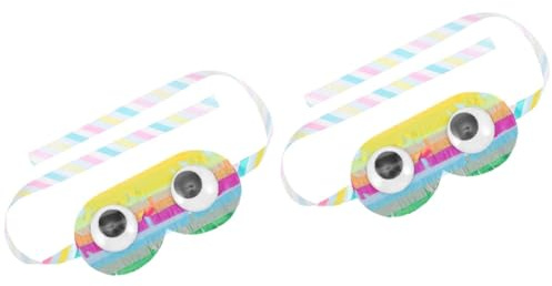 SAFIGLE 2 Stk Schatzkiste Piñata Spiel Mit Verbundenen Augen Brillengestelle Regenbogen-augenmasken Party-brille -tool Fiesta-partyzubehör Papier Werkzeug Reisen Erwachsener