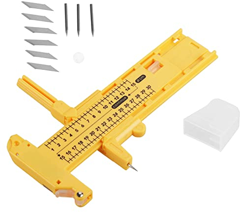 Lwuey Compass Cutter,Coupeur Réglable Circle Rotary Papier Tondeuse Carton Caoutchouc Cuir Art Artisanat Craft Tool PVC Plastique Circulaire Recadrage Découpe Outil Dessin Rond pour Couper Carte