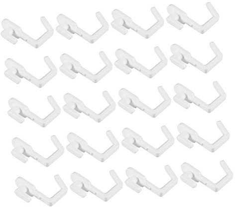 GLEAVI Ganci Portaoggetti a j in Plastica Bianca Per Pannello Perforato, 20 Pezzi, Senza Foratura, Adatti Per Cucina, Garage e Organizzazione Domestica