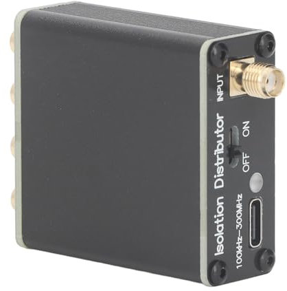 Tomotato Distribuidor Activo de Aislamiento de RF Divisor de Señal RF para Fuente de Señal SDR GPSDO el Divisor de Cable de 100 KHz A 150 MHz Funciona con Distribución de Señal RF y Antenas de Radio