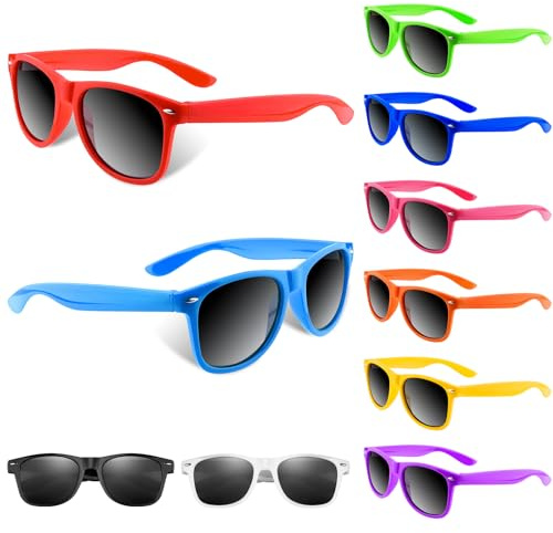BOUBONI Kids Sunglasses Bulk Retro Party Favors for Wedding Beach Summer Pool Party Supplies Goodie Stuffers (10, Mixed Color A)