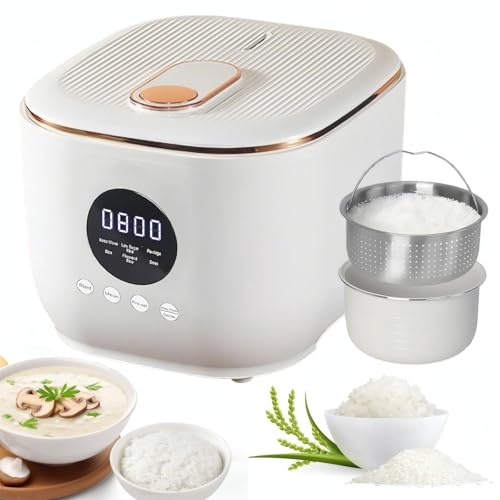 Riskokare I Rostfritt Stål, Riskokare Med Lågt Sockerinnehåll, 3 Liter Stor Kapacitet, 24-timmars Timer, Multifunktionell Matlagning