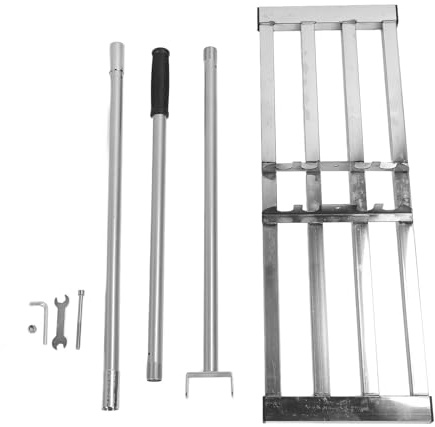 Rake de nivelación de césped Chhelihl, para Herramienta de Tierra nivelada, para Superficies de Tierra de Tierra del Suelo, Placa de Tierra de 29.9x10.2 Pulgadas, Mango Largo,