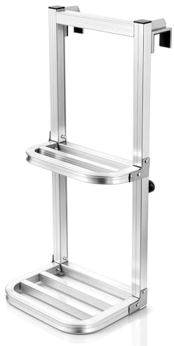 Foldable Heavy Duty Truck Step Ladder - Aluminium Alloy Car Tailgate Ladder, Portable Foldable Car Tailgate Ladder for Light & Heavy-Duty Trucks, Anti-Slip Truck Bed Ladder for Cargo Handling