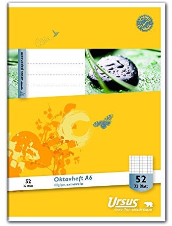 Ursus Basic 040632052 Aufgabenhefte und Mitteilungshefte Oktavheft A6 32 Blatt Lin52