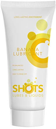 Shots Pharmquests SHT250 glidmedel – dermatologiskt testad – baner-smak – 100 ml