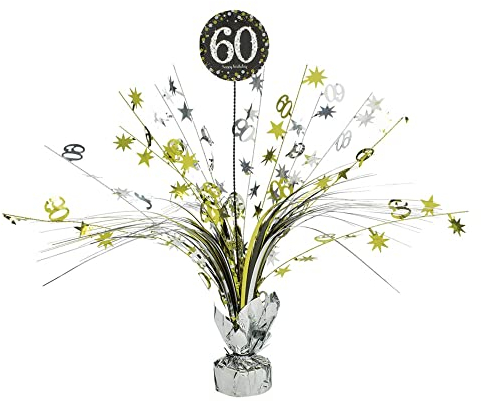 Amscan 110296 - Tischdekoration 60 Sparkling Celebration - Gold Folie / Papier 45,7 cm, Geburtstag