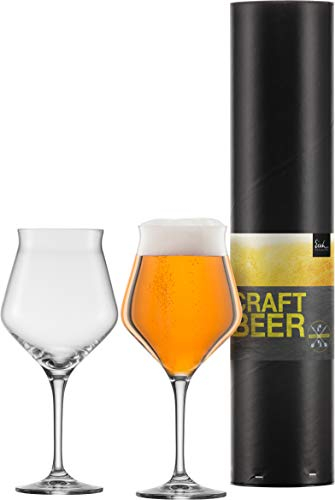 EISCH 2 Biergläser in Geschenkröhre - Craft Beer Experts, Craft Beer Gläser 203/2, 100% spülmaschinenfest, 435 ml, Bier-Tulpe, Made in Germany