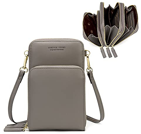 myfriday Crossbody Phone Bags for Women Small Shoulder Bag Handbags Multifunctional Cellphone Bag Lightweight Wallet Purses 3 Main Pockets with Card Slots