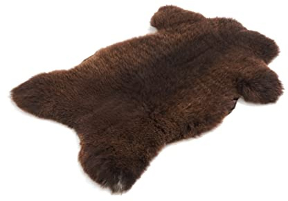 Peau de Mouton/Agneau 100%, Doux et Moelleux, idéal pour Le Salon, la cheminée, la Chambre ou la Chambre d'enfant, Marron - Taille XL 110-120 cm