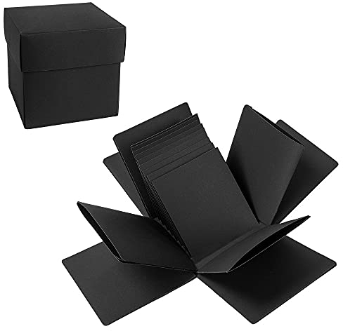Ideen mit Herz Überraschungsbox mit Album | 12,5 cm x 12,5 cm x 12,5 cm | 300 g/m² | schwarz
