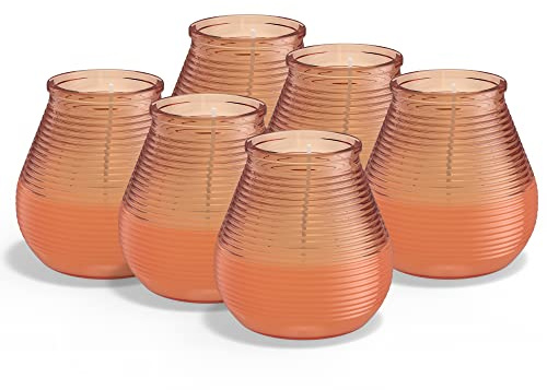 BOLSIUS - Citronella - Candela Patio - Outdoor - Profumata - Corallo - 40 Ore di Bruciatura - Confezione 6