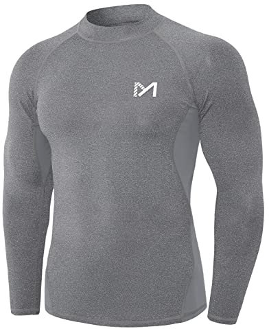 MEETYOO Kompressionsshirt Herren, Funktionsshirt Langarm Fitnessshirt Männer Atmungsaktiv Sportshirt Laufshirt für Laufen Sport Turnhalle