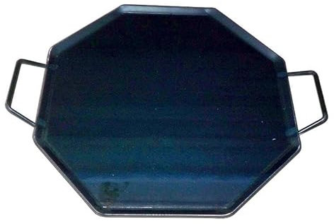 Plancha asar acero 4 mm con 2 asas de metal octogonal 40 x 40