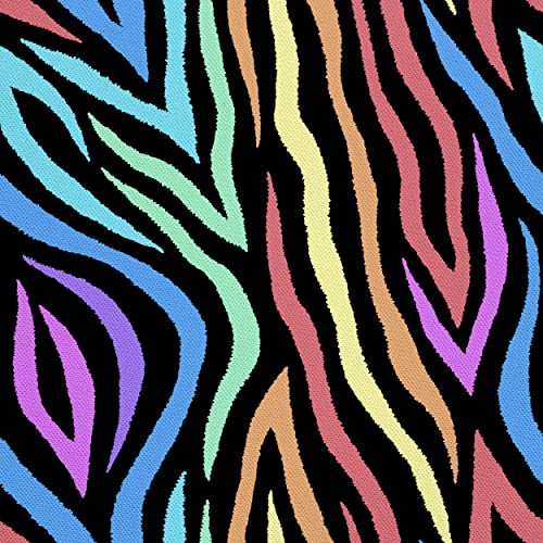 HEKO PANELS Möbeltyg Med Tryck Metervara Material För Sömnad Hantverk Sömnadstyger Dekorativa Sömnadsmaterial För Möbelöverdrag Stoppningsarbete Zebra Färgglad 3 Meter 155 x 300 cm