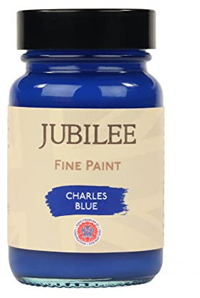 Guild Lane Jubilee Furniture Paint – Upcycle & Transform Wood, Metal & Glass – Soft Sheen Finish for Indoor & Outdoor – Durable & Easy to Apply Multi-Surface Paint (Charles Blue, 60ml)