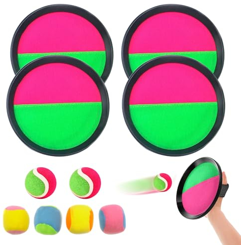 Idota Wurfspiel Kinder Outdoor, Ballspiele für Draußen Kinder, Klett Ballwurfspiel Spaß im Freien Spiel für Fangball-Spiel