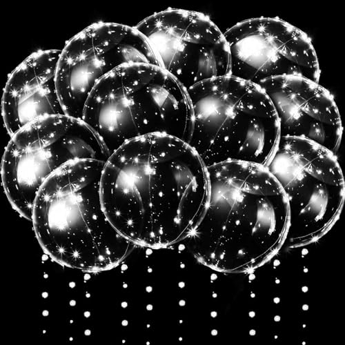 20 Pack LED Ballons,LED Luftballons Leuchtend,Leuchtende Luftballons,Leuchtende Ballons,Luftballons LED 24 Zoll,Luftballons Geburtstag mit Licht,Lichterketten für Geburtstag Valentinstag Party Dekor