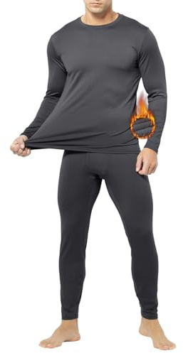 Casey Kevin Ropa Interior Térmica Hombre,Funcional Conjunto Termico Hombre Camiseta&Pantalon Transpirable Cálido Set Capa Base de Invierno Frio para Exteriores