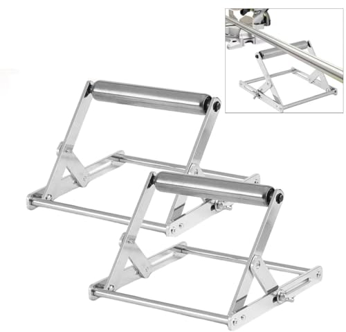 HEYOUTH Marco de Soporte Ajustable para Máquinas de corte,Altura de Soporte de sierra de mesa Ajustable,Caballete de Trabajo para Máquinas de corte de Metales,soporte de trabajo plegable (15CM(2PCS))