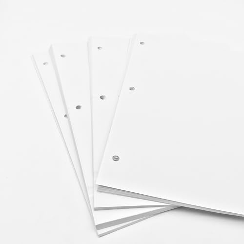 Shuokecrafts Loose Leaf Paper,(8.5 x 11) - 3-Hole Punched Letter, Filler Paper,Multi-Use Print & Copy White Paper Brightness (100)