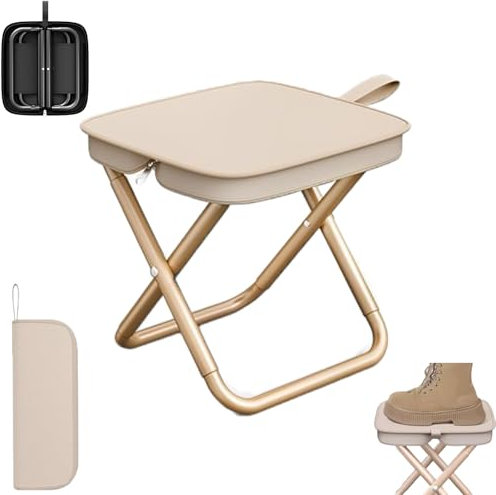 Akayoo Tragbarer Klapphocker, Teleskophocker Faltbar Campinghocker,Faltbarer Klapphocker,falthocker Ultraleicht,tragbar Leichter Klapphocker, Camping-Stuhl Faltbarer Outdoor Hocker