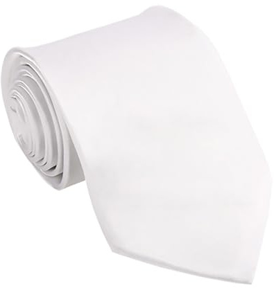 SHUBEIEUMI Cravate Homme 5 cm, Cravate Unie pour Mariage et Affaires, Blanc