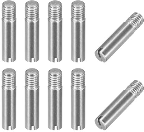 QUARKZMAN 10Pcs M8 x 35mm Perno Cilindrico Scanalato 304 Acciaio Inossidabile Spinotto Filettatura Esterna Perno di Posizionamento per Mobili Armadi