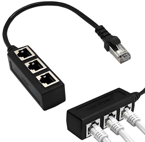 1 Pièce RJ45 Coupleur 1 Mâle vers 3 Femelles,Repartiteur rj45,Répartiteur Câble Ethernet RJ45,Adaptateur réseau répartiteur de câble RJ45,Multiprise ethernet,Câble d'Extension.