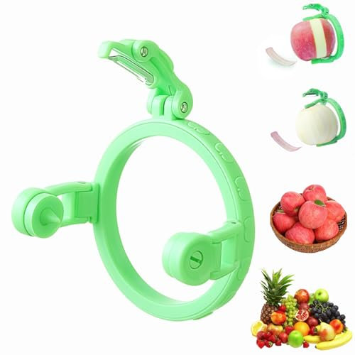 Éplucheur de pommes portable 2025 - Éplucheur rapide et pliable - Outil de cuisine pour éplucher les fruits - Ne blesse pas vos mains - Pour kiwis, pêches, pommes, melon (1 pièce)