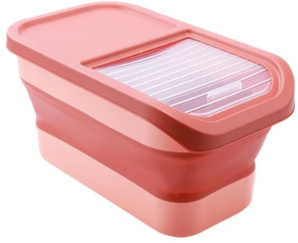 Contenitore pieghevole per cibo per cani, 12-15 kg, ermetico con coperchio ribaltabile, grande contenitore pieghevole per cibo per cani e gatti (A)