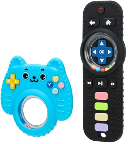 CLDY 2 Stück Baby Fernbedienung Beißspielzeug & Beißring Set, ab 3 Monate