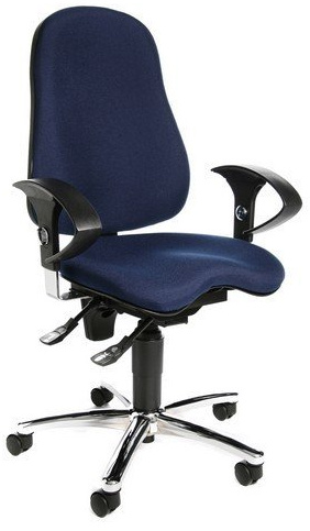 Topstar Drehstuhl SI59UG28 Sitness 10 Bürostühle Chrom-Dunkelblau L/B ca. 48/45 cm