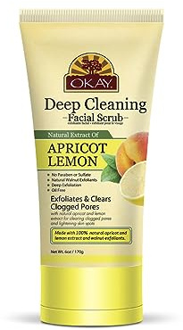 OKAY Pure Naturals Apricot & Lemon Facial Scrub, 6 Ounce, 0.17 kg