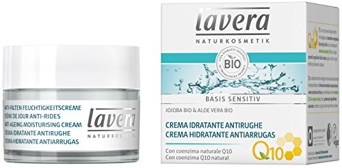 Lavera Basis Sensitiv Anti-Falten-Feuchtigkeitscreme Q10 - mit natürlichem Coenzym Q10 - Bio Jojoba & Aloe Vera - vegan - biologisch - 100% zertifizierte Naturkosmetik - 50ml
