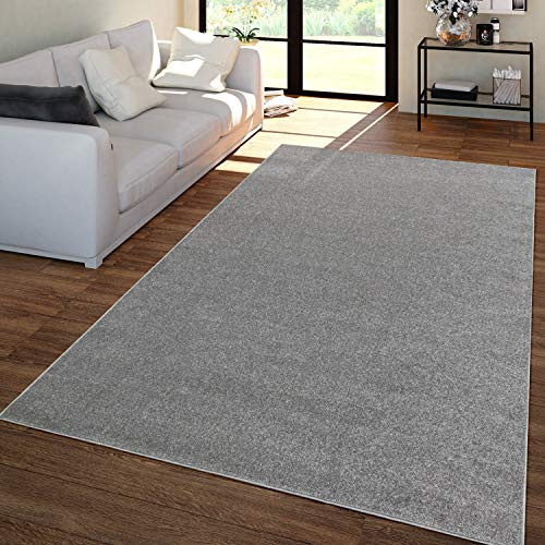 TT Home Wohnzimmer Teppich Kurzflor Unifarbendes Design Modern Und Zeitlos, Farbe:Anthrazit, Größe:200x280 cm