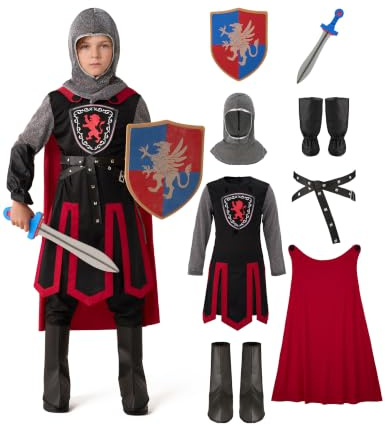 Spooktacular Creations Medeltida gentleman kostym för pojkar, flickor, pojkar i Kalifornien kostymkollektion, Dragon Knight kostymer, Halloween Knight kostymer klä upp fester