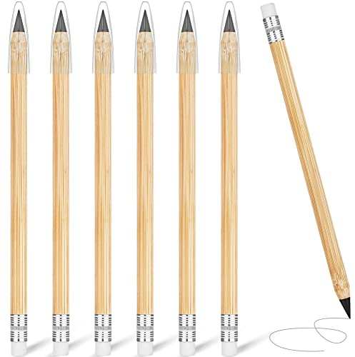 AUAUY 6PZ Matita Senza Inchiostro, Eterna Matita per Scrivere Infinita, con Gomma, per Bambini Adulti Home Office Materiale Scolastico