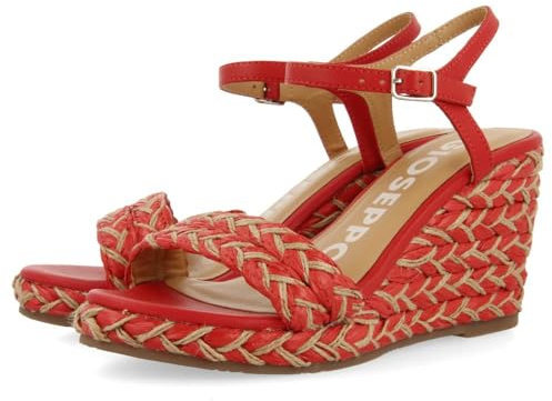 GIOSEPPO Tigard Sandales compensées Espadrilles Femme Rouge 41 EU, rouge, 41 EU