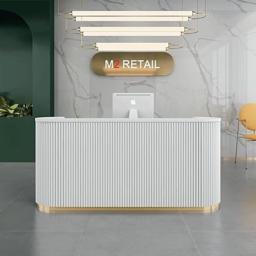M2 Retail Rezeptionstisch für Schönheitssalon, Spa, Hautpflege, Klinikgeschäft, Rezeption, weiße Lackierung (Länge 1200 x 600 x 1000 mm)